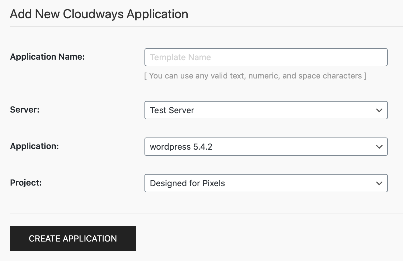 Cloudways Add Application